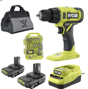 Cordless 1/2 inch Power Drill Driver Bundle with Ryobi Drill